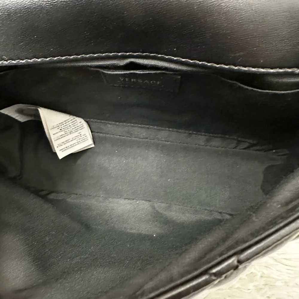Versace Black Quilted Crossbody Bag with Gold Accents - Picture 9 of 17